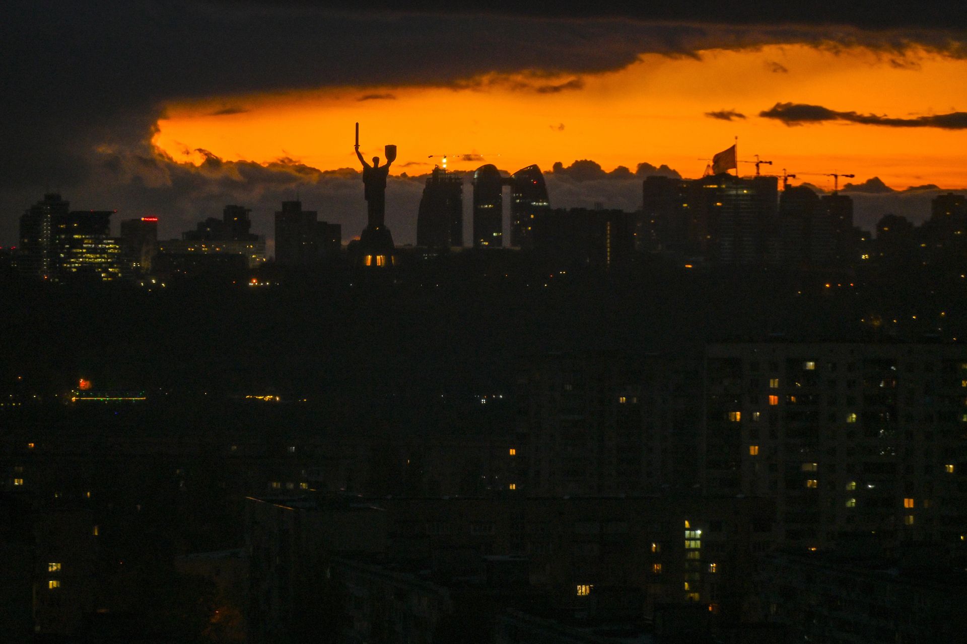 The Kyiv skyline at dusk, illustrative photo
