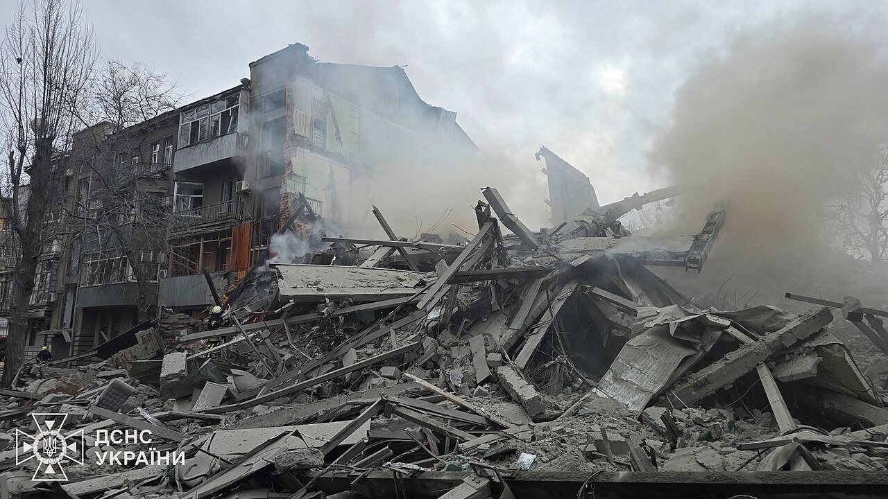 Archive photo: aftermath of a Russian attack on Kharkiv, 2 January 2026