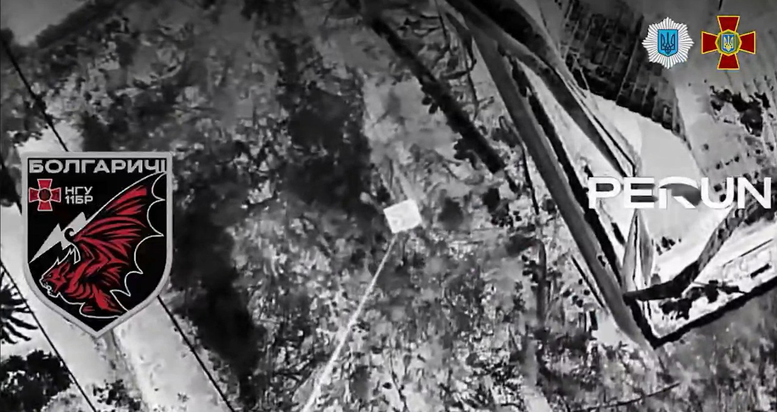 Frame from National Guard video: aid delivery to Oleshky on 4 October