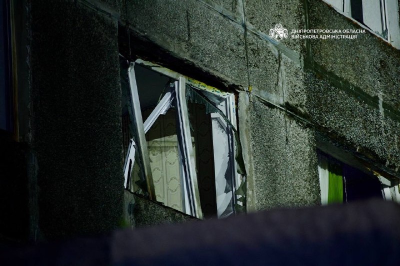 Smashed windows on the dormitory facade
